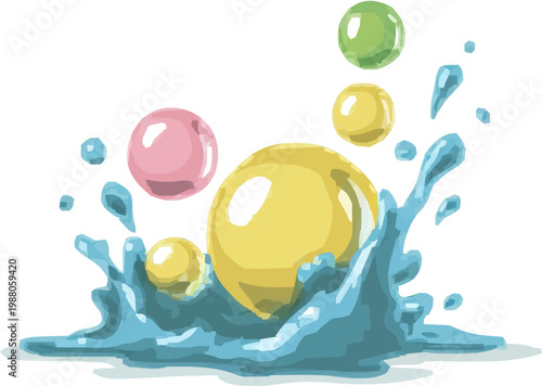 A delicate soap bubble bursts into a spray of iridescent pastel fragments against a minimalist white background