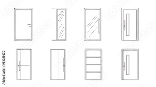 Collection of modern door designs and architectural elements