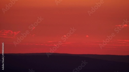 Southern Urals, Southern Kraka ridge in summer: sunrise in the mountains, sped up by 5 times.