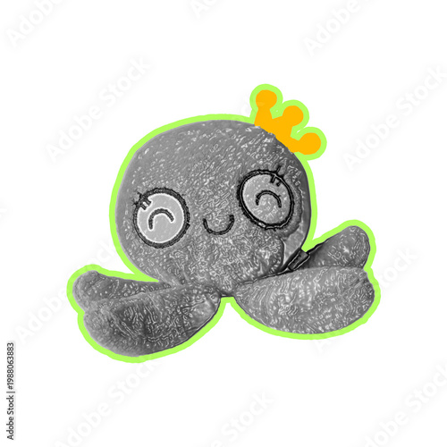 Smiling Octopus with Yellow Crown