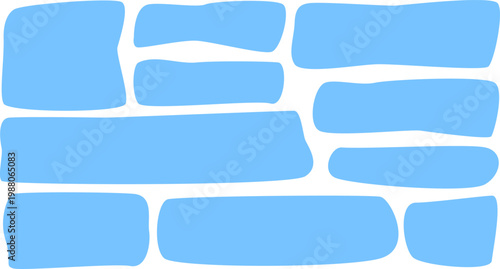 A set of hand-drawn rectangles in a clean, professional blue hue. These approachable and reliable shapes are perfect for standard web buttons, informative call-out boxes, and corporate app interface m
