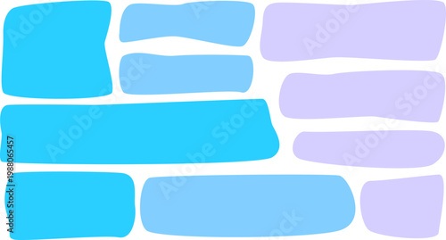 A set of stylish hand-drawn rectangles featuring a smooth blend of cool blue and deep purple. These modern, artistic shapes are ideal for creative portfolio sites, tech-themed buttons, and vibrant dig