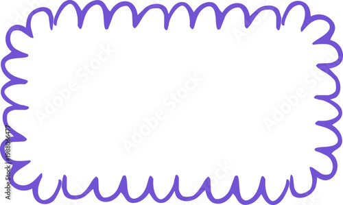 Scalloped edge frame, wavy wiggle border, label. Retro curve stamp, badge.