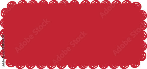 Scalloped edge frame, wavy wiggle border, label. Retro curve stamp, badge.