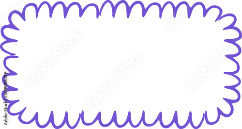 Scalloped edge frame, wavy wiggle border, label. Retro curve stamp, badge.