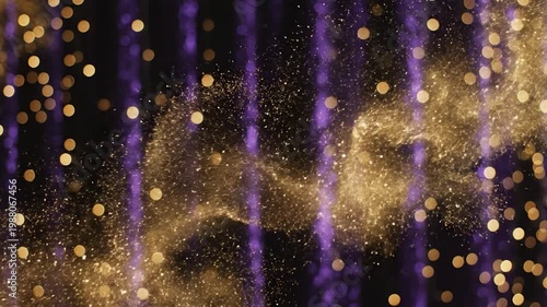 Glowing Light Trail Through Purple Background.