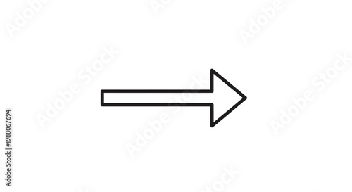 Right Arrow Icon, Directional Symbol, Navigation Sign, Black Vector Graphic