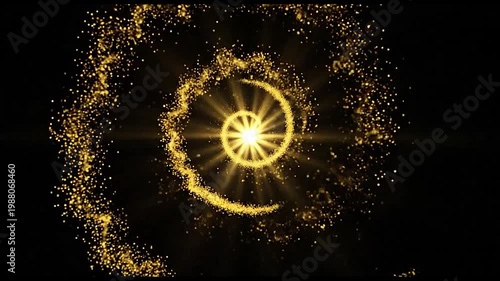 Glowing golden spiral light effect animation.