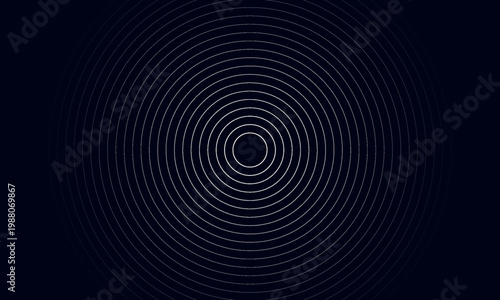 Create a bold look with a centric circle background featuring vector graphics of sound waves.
