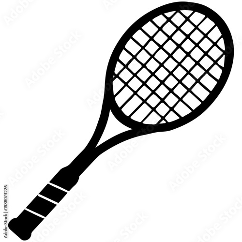 Tennis racket silhouette sports equipment black