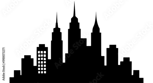 New york city skyline silhouette manhattan skyscrapers