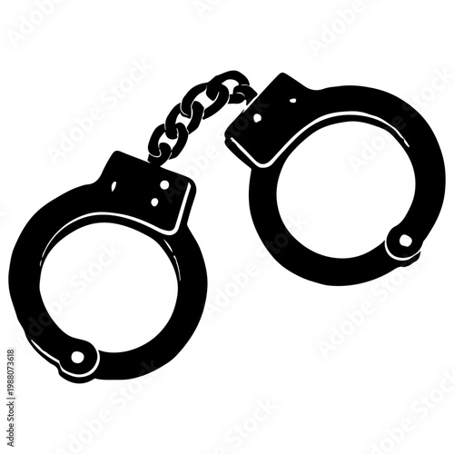 Handcuffs silhouette police law enforcement restraints