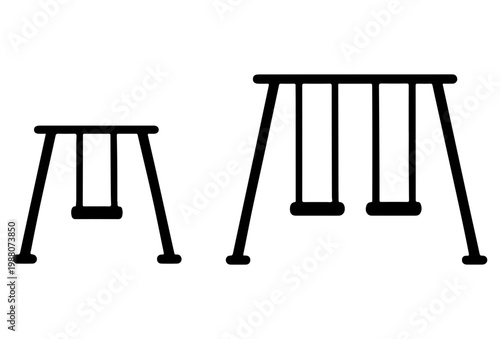 Swings on a playground outdoor recreation park