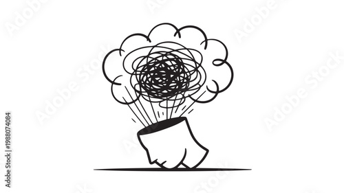 Mental Health Brain Concept with Hand Holding Confused Mind for Therapy and Psychology