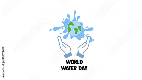 World Water Day Concept video 4k. Motion Design for world water day
