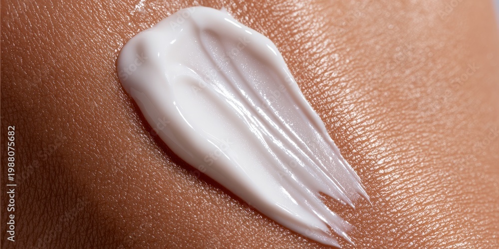 Fototapeta premium Macro sunscreen cream spread on skin surface protection