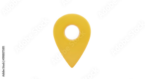 A yellow map pin icon on a transparent background with a black surrounding area.
