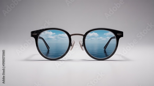 isolated pair of classic black-framed reading glasses, white background
