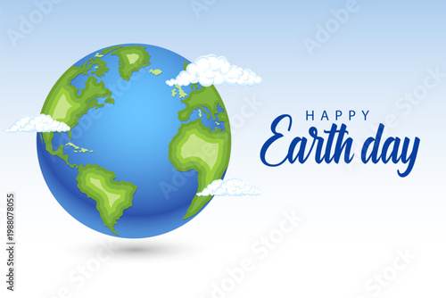 Happy Earth Day concept for safe and Green Globe 22nd April