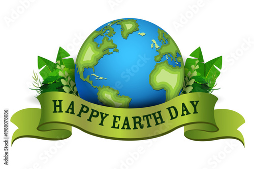 Happy Earth Day concept for safe and Green Globe 22nd April