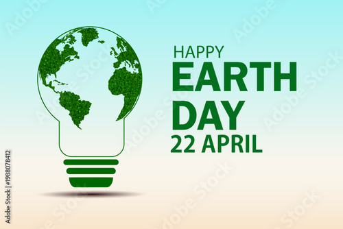Happy Earth Day concept for safe and Green Globe 22nd April
