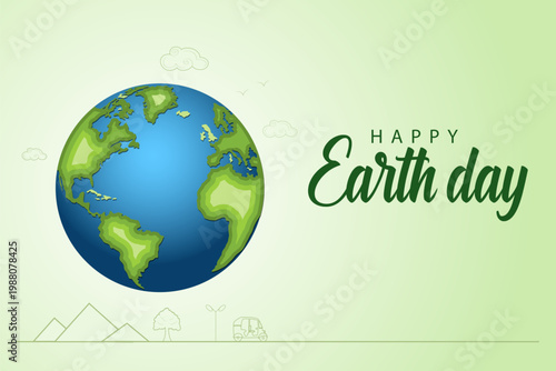 Happy Earth Day concept for safe and Green Globe 22nd April