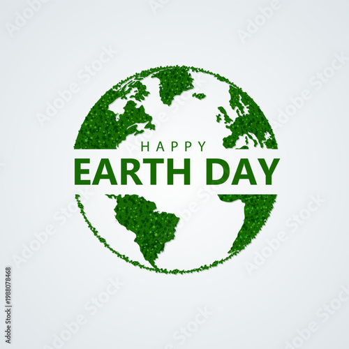 Happy Earth Day concept for safe and Green Globe 22nd April