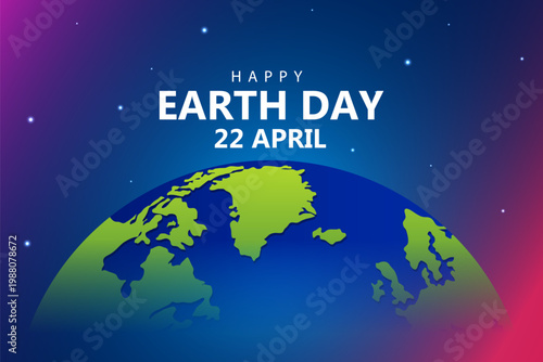 Happy Earth Day concept for safe and Green Globe 22nd April
