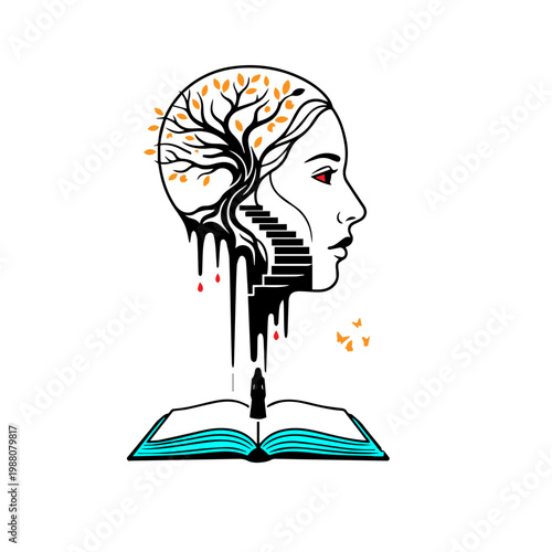 T-Shirt Sticker or Tattoo Design with Outmind Thinking