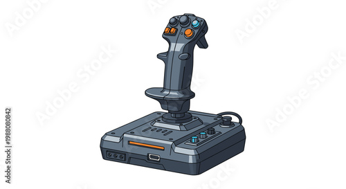 Professional grade flight simulator joystick controller with multiple buttons and toggles is designed for immersive aviation gaming experiences.