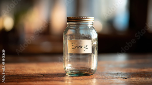 An empty honey jar with the label 