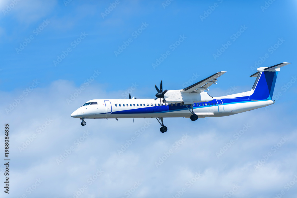 Fototapeta premium 青空を滑空する旅客機