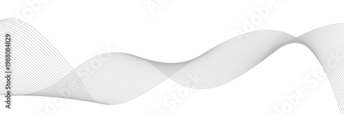 Abstract wave element for design. Digital frequency track equalizer. Stylized line art background. Vector illustration. Wave with lines created using blend tool. Curved wavy line, smooth stripe.