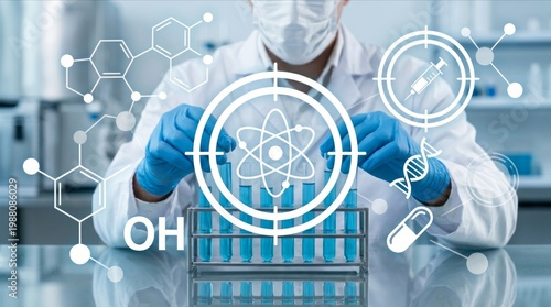 Medical Laboratory Research with Science Icons