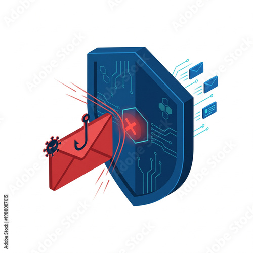 Anti-Phishing Email Security Protection Malware Shield Vector