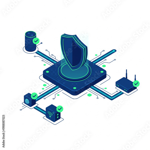 IoT Internet of Things Device Security Network Protection Vector