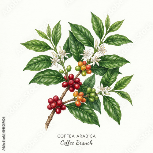 Drawing of coffee branch