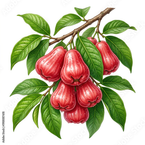 Drawing of a rose apple