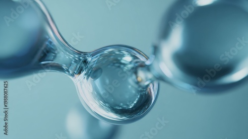 Fluid forms connect in clear glass