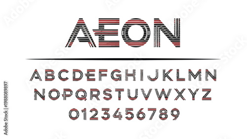 Distinctive retro digital font showcasing uppercase letters, lowercase letters, and numbers Vector