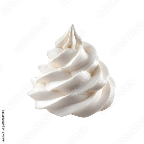 Creamy soft serve ice cream swirl. PNG isolated transparent background