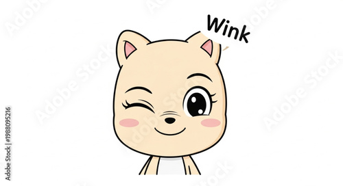 Cute cartoon bear winking with a smile.