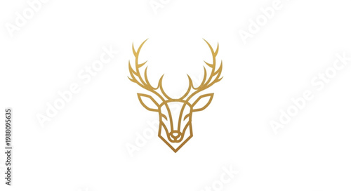 Deer Head Antlers Gold.
