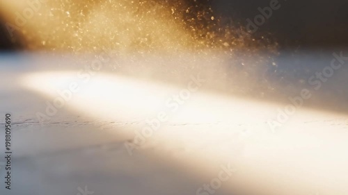 Dust particles in sun light beam.