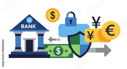 Bank Security Protection Finance Concept.