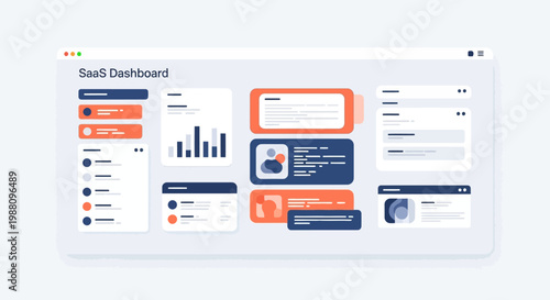 Business dashboard with graphs and charts.