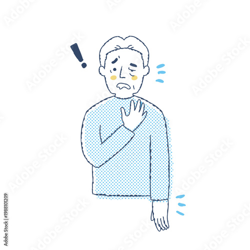 顔面神経麻痺・半身麻痺のシニア男性