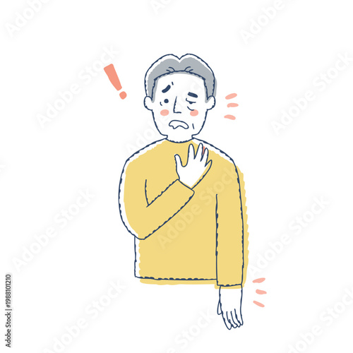 顔面神経麻痺・半身麻痺のシニア男性