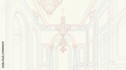 Elegant Chandelier Hanging Gracefully in a Grand Hall.