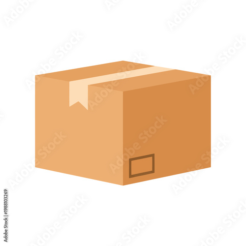 A simple brown cardboard parcel box.